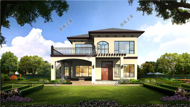 145平方米現代二層自建房屋設計CAD圖紙帶外觀效果圖