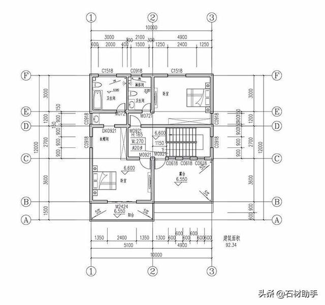 6款120平方農村別墅戶型，2、3層的都有