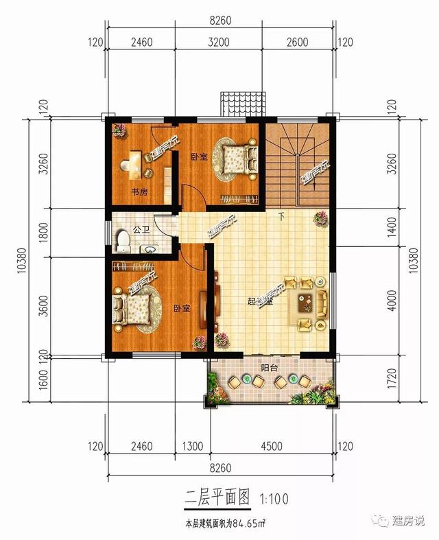 3款占地八九十平的農村自建小樓別墅圖，戶型很贊
