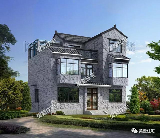 占地100平鄉村小樓圖，陽光房+大露臺，質樸簡單