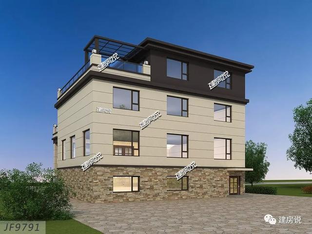 面寬12米占地130平的新中式自建房戶型圖，四層大套房不錯