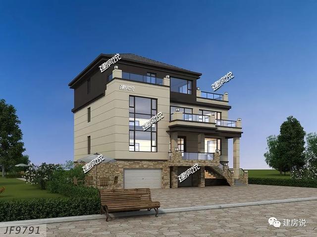 面寬12米占地130平的新中式自建房戶型圖，四層大套房不錯