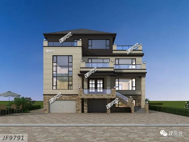 面寬12米占地130平的新中式自建房戶型圖，四層大套房不錯