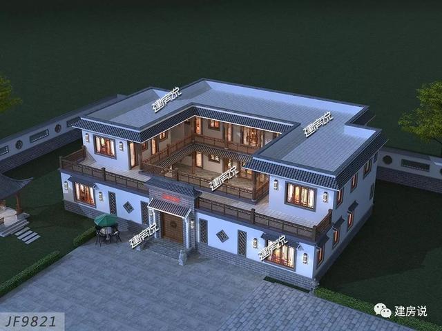 新中式平屋頂四合院別墅，可以出租可以做民宿