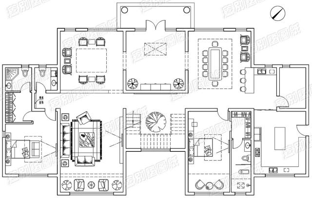 湖南婁底三層雙拼別墅效果圖及平面，外觀大氣