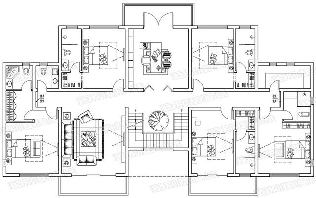湖南婁底三層雙拼別墅效果圖及平面，外觀大氣