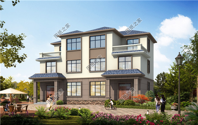 兄弟雙拼三層小別墅設計圖紙，占地160平方米左右