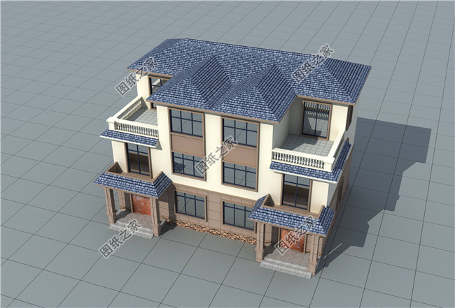 兄弟雙拼三層小別墅設計圖紙，占地160平方米左右