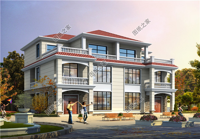 最新三層別墅設計圖，歐式雙拼奢華大氣