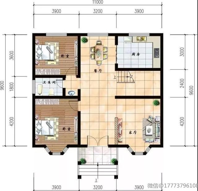 簡潔二層小樓設計圖，6個臥室還帶一個書房