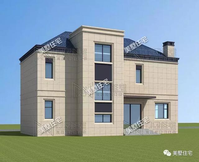 占地147平的簡歐4間二層別墅戶型方案，樓梯有特色