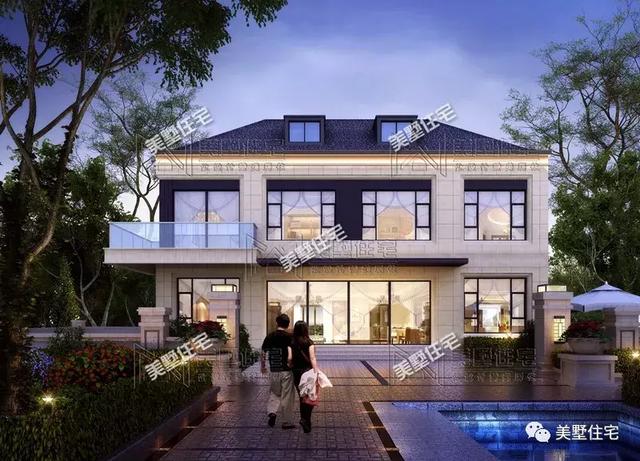 占地147平的簡歐4間二層別墅戶型方案，樓梯有特色