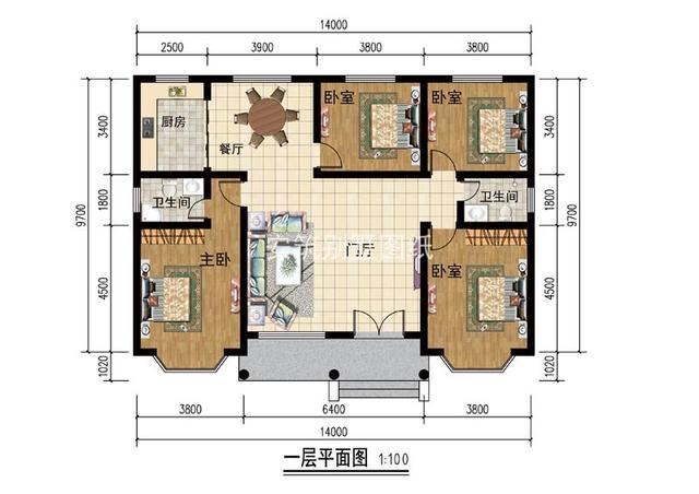 占地15平左右一層平層房屋戶型圖，不到20萬就能建一棟