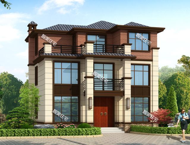 11×9.46米新中式外觀風格的三層別墅樓房戶型，大氣