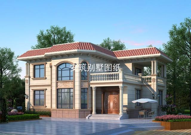 25萬的二層歐式洋房設計圖片，平屋頂設計也很時尚