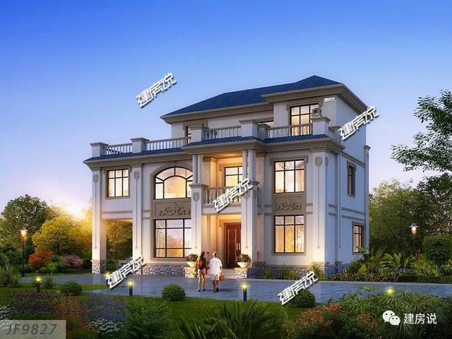 開間15.5米進深10.8米的兩層半樓房設計圖，你離好日子就差一套別墅