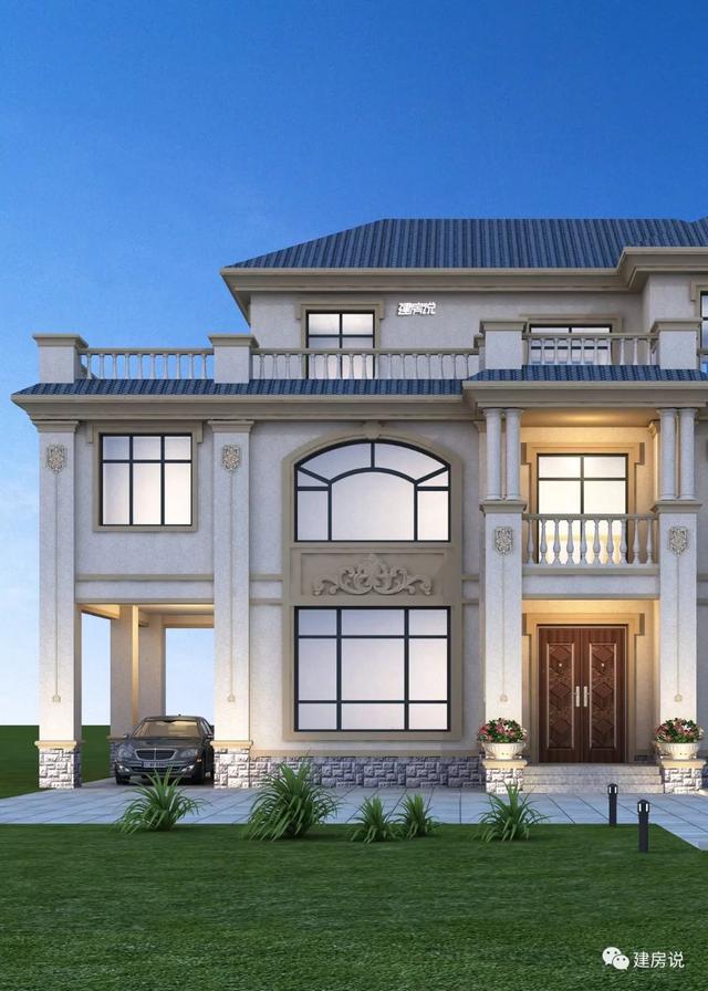 開間15.5米進深10.8米的兩層半樓房設計圖，你離好日子就差一套別墅