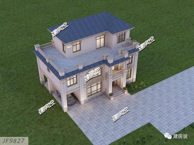 開間15.5米進深10.8米的兩層半樓房設計圖，你離好日子就差一套別墅