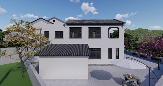 帶庭院的新中式二層農村民宿設計，建好鄰居都羨慕哭了