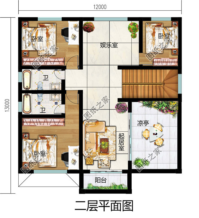 20萬左右普通農村房子設計圖，二層簡約小別墅