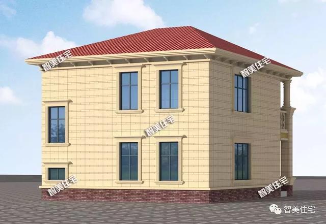 9×11米二層簡單造價低的農村房子方案，主體16萬帶堂屋，獨立廚房