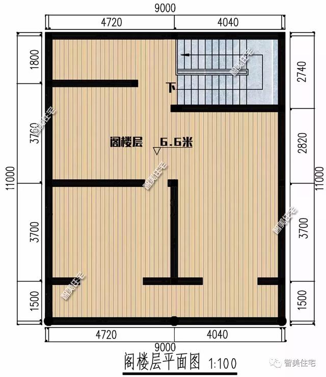 9×11米二層簡單造價低的農村房子方案，主體16萬帶堂屋，獨立廚房