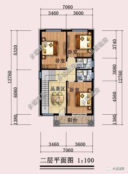 開間僅7米占地83平的二層自建小樓圖，20萬就能建起來