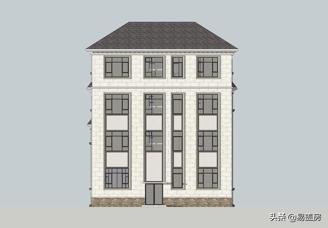 湖南四層歐式別墅設計方案，堂屋+茶室+KTV+露臺