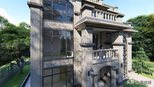 湖南四層歐式別墅設計方案，堂屋+茶室+KTV+露臺