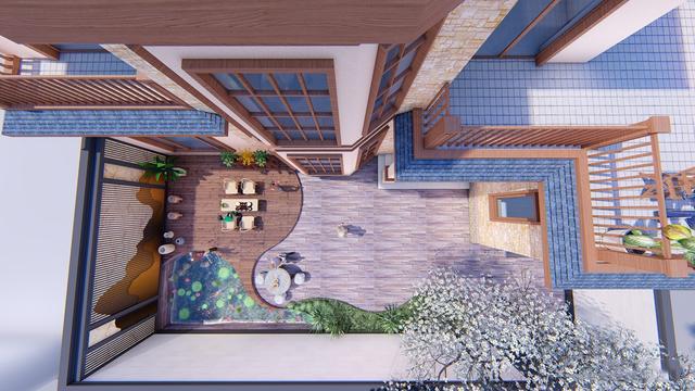 300多平父母養老別墅方案圖，僅花50萬，庭院小池真好看