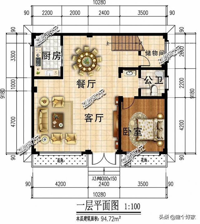 廣東95平現(xiàn)代風(fēng)格四層自建房屋設(shè)計圖，100以內(nèi)的經(jīng)典方案