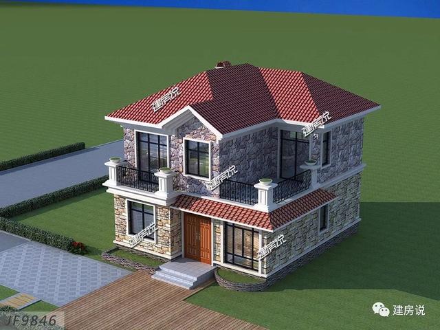 占地95平美式二層農村房子設計圖，鄰居看了都點贊