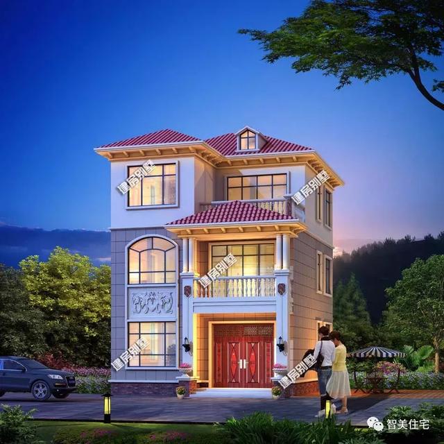 2款開間9米的小戶型三層房子方案戶型圖，第一款新中式很好看