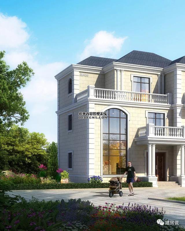 浙江省120平簡歐三層自建房子方案圖，主體造價36-42萬