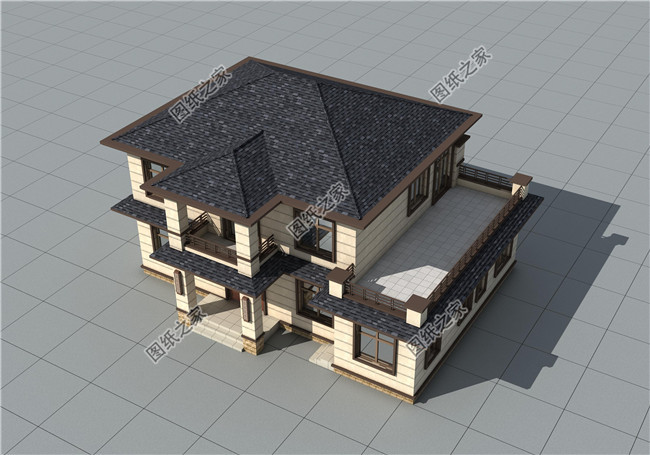 165平方米新農村兩層施工建筑設計圖紙帶外觀效果圖