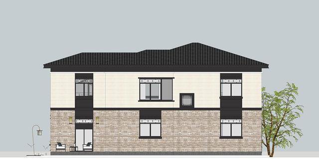 帶小院新中式雙層別墅設(shè)計(jì)戶型圖，戶型實(shí)用