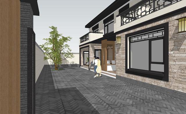 帶小院新中式雙層別墅設(shè)計(jì)戶型圖，戶型實(shí)用