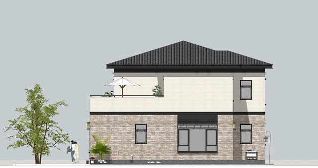 帶小院新中式雙層別墅設(shè)計(jì)戶型圖，戶型實(shí)用