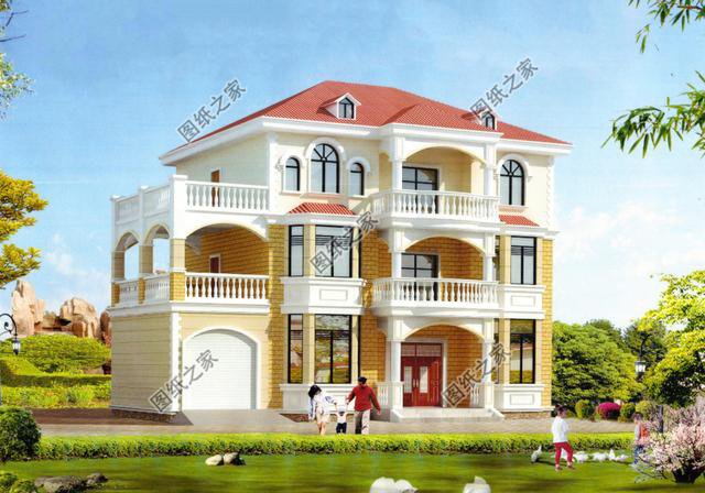 140平簡(jiǎn)歐三層別墅建造實(shí)拍圖，附戶型設(shè)計(jì)圖，豪