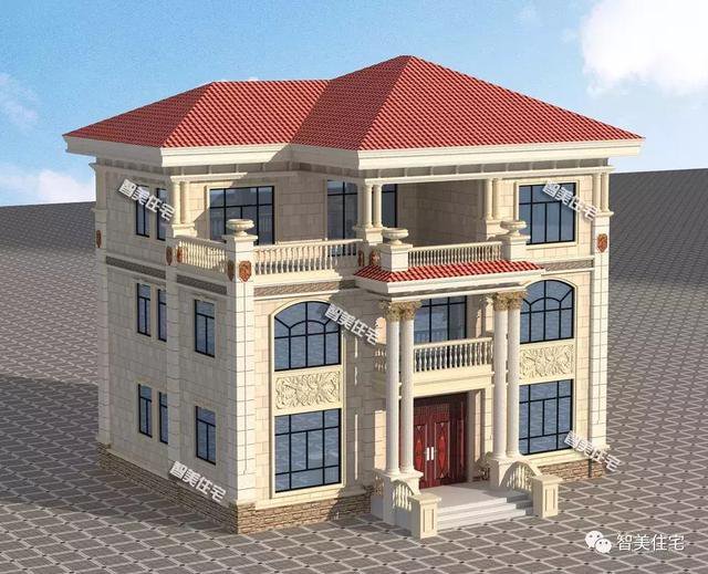 14×11.5米農村三層自建房戶型方案設計，超大堂房