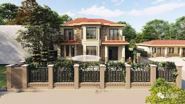 湖南帶配房的二層農(nóng)村自建房案例，簡歐風(fēng)格