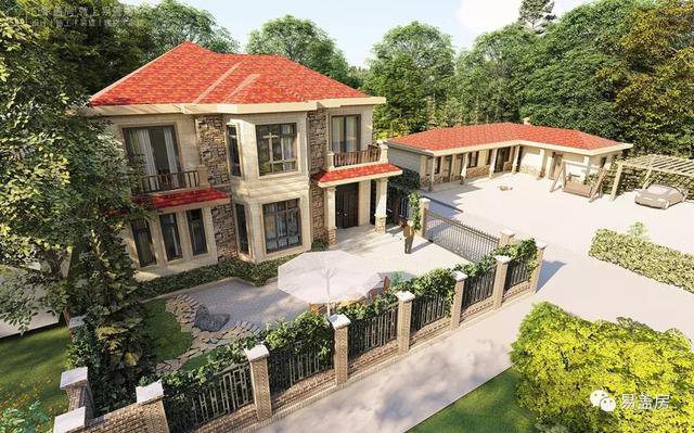 湖南帶配房的二層農(nóng)村自建房案例，簡歐風(fēng)格