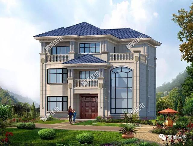 三層簡歐房子設計方案圖，不錯的民房設計，占地120平-130平方米