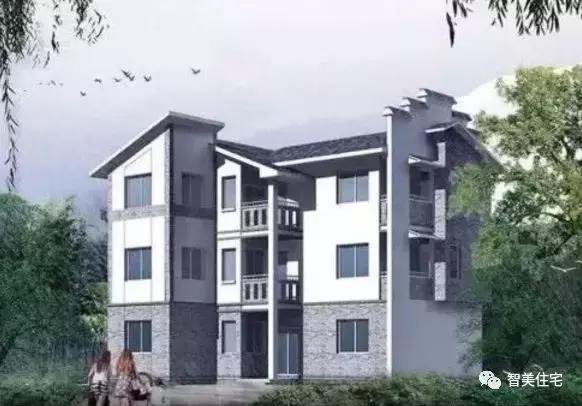 幾款徽派風格別墅效果圖片，白墻灰瓦馬頭墻