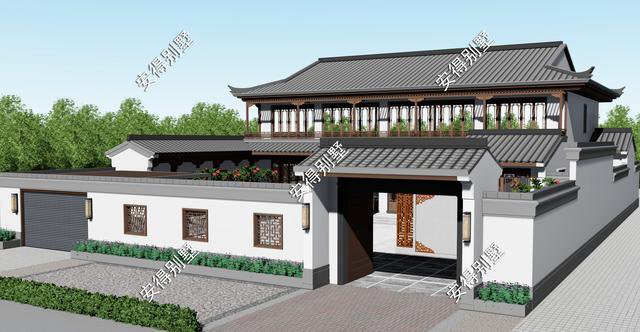 2款庭院式別墅設計方案及圖片，這樣建造漂亮的合院別墅