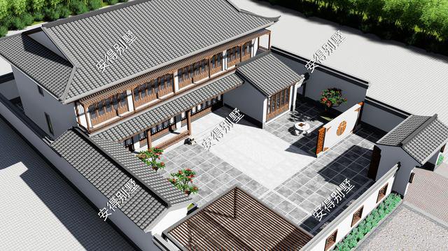 2款庭院式別墅設計方案及圖片，這樣建造漂亮的合院別墅