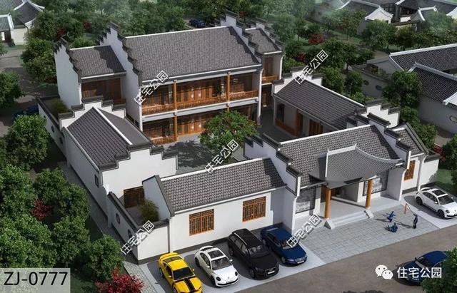 18套帶庭院的中式別墅民宅設計，自建房、民宿都可以用