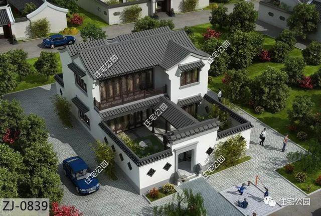 18套帶庭院的中式別墅民宅設計，自建房、民宿都可以用