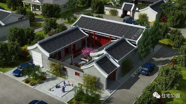 18套帶庭院的中式別墅民宅設計，自建房、民宿都可以用