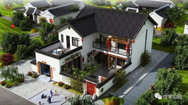 18套帶庭院的中式別墅民宅設計，自建房、民宿都可以用